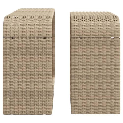 Opbevaringshylder 2 stk. polyrattan beige