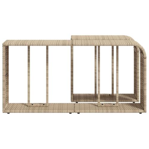 Opbevaringshylder 2 stk. polyrattan beige