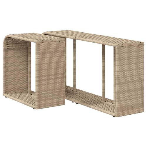 Opbevaringshylder 2 stk. polyrattan beige