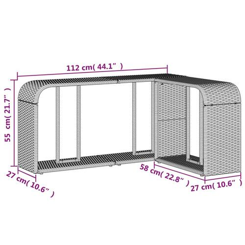 Opbevaringshylder 2 stk. polyrattan beige
