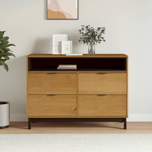 Kommode FLAM 110x40x80 cm massivt fyrretræ