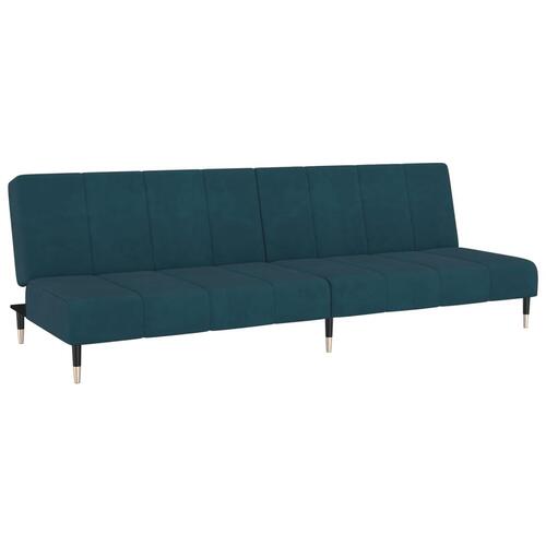 2-personers sovesofa fløjl blå