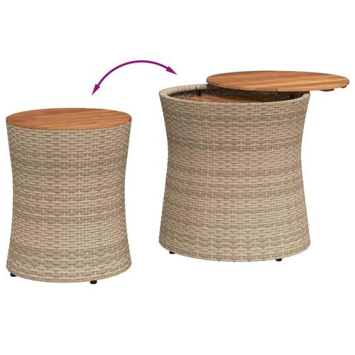 Haveborde 2 stk. med træplade polyrattan beige