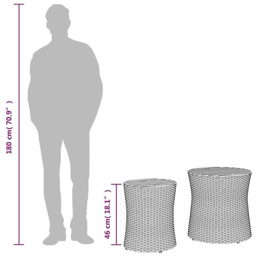 Haveborde 2 stk. med træplade polyrattan beige