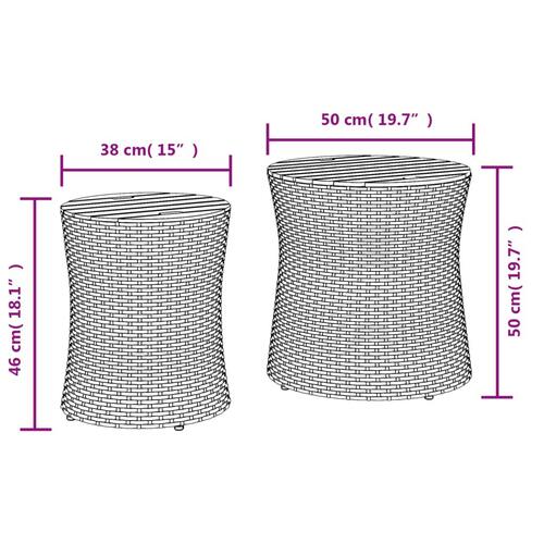 Haveborde 2 stk. med træplade polyrattan beige