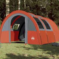 4-personers campingtelt vandafvisende grå og orange