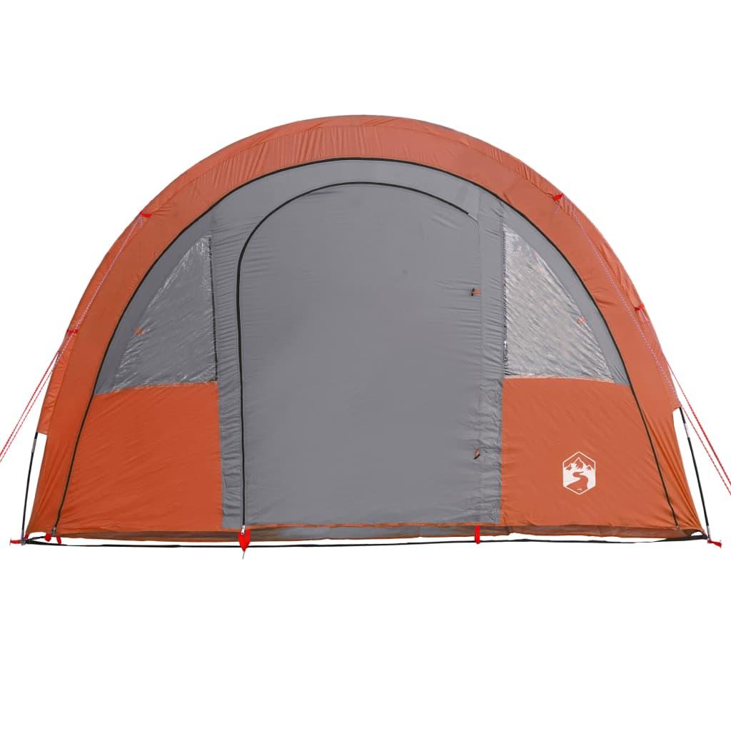 4-personers campingtelt vandafvisende grå og orange