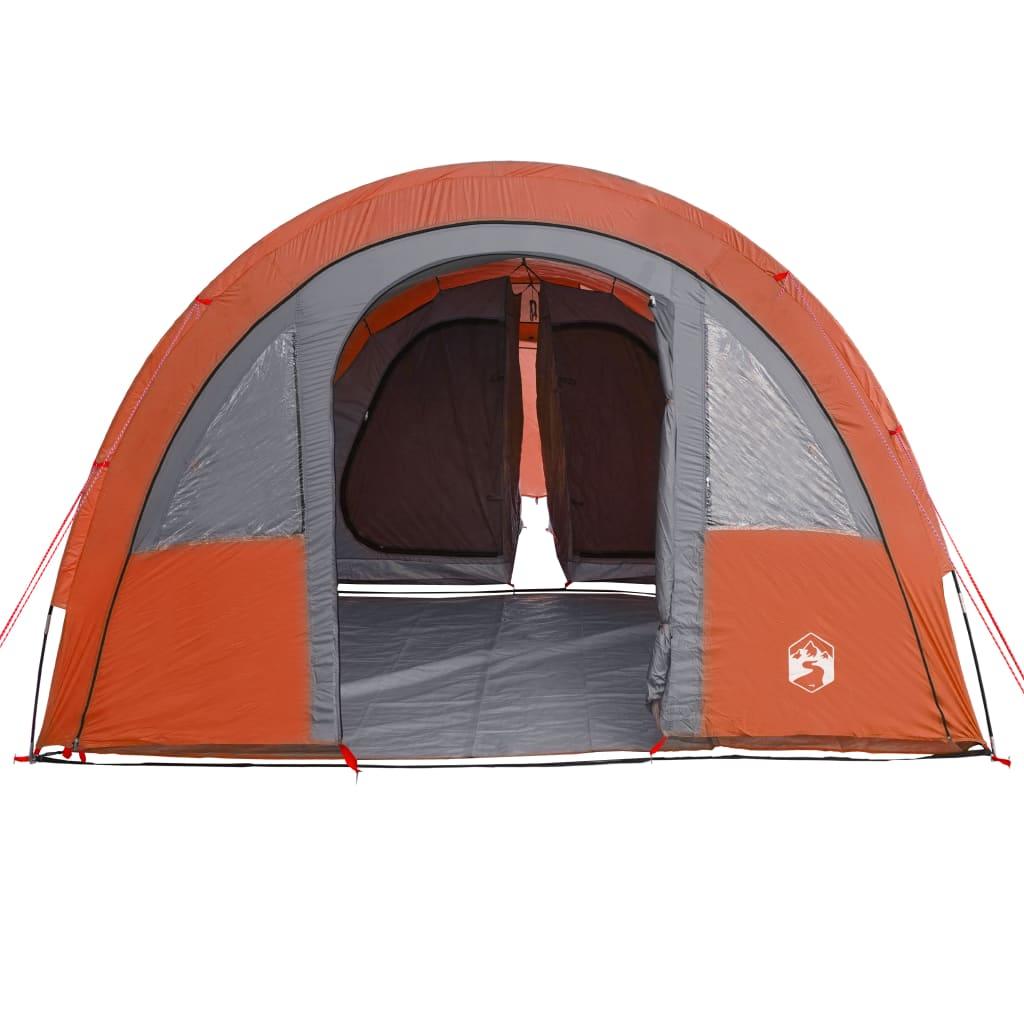 4-personers campingtelt vandafvisende grå og orange