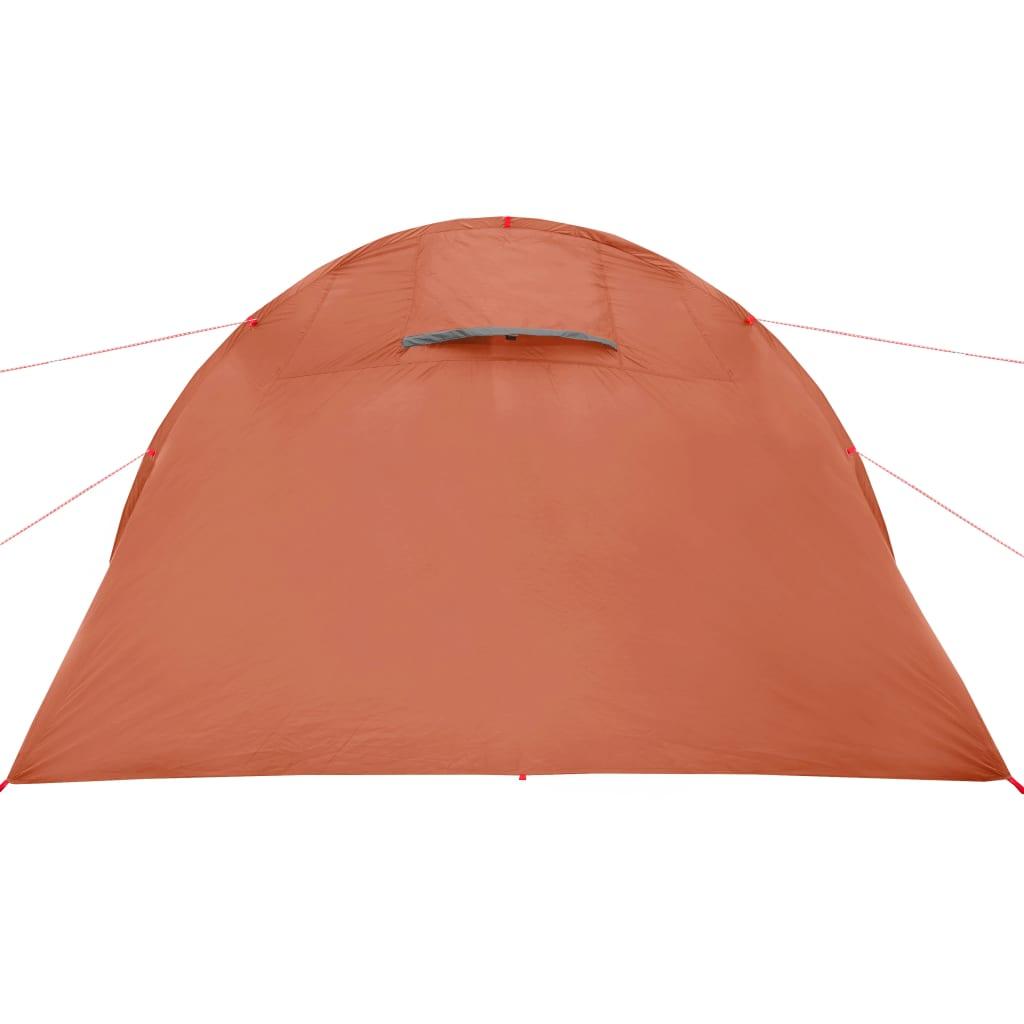 4-personers campingtelt vandafvisende grå og orange