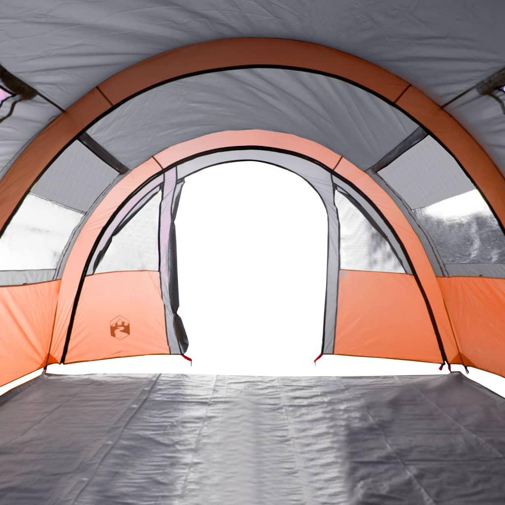 4-personers campingtelt vandafvisende grå og orange