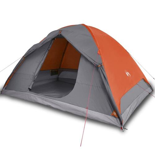 6-personers campingtelt vandafvisende kuppel orange