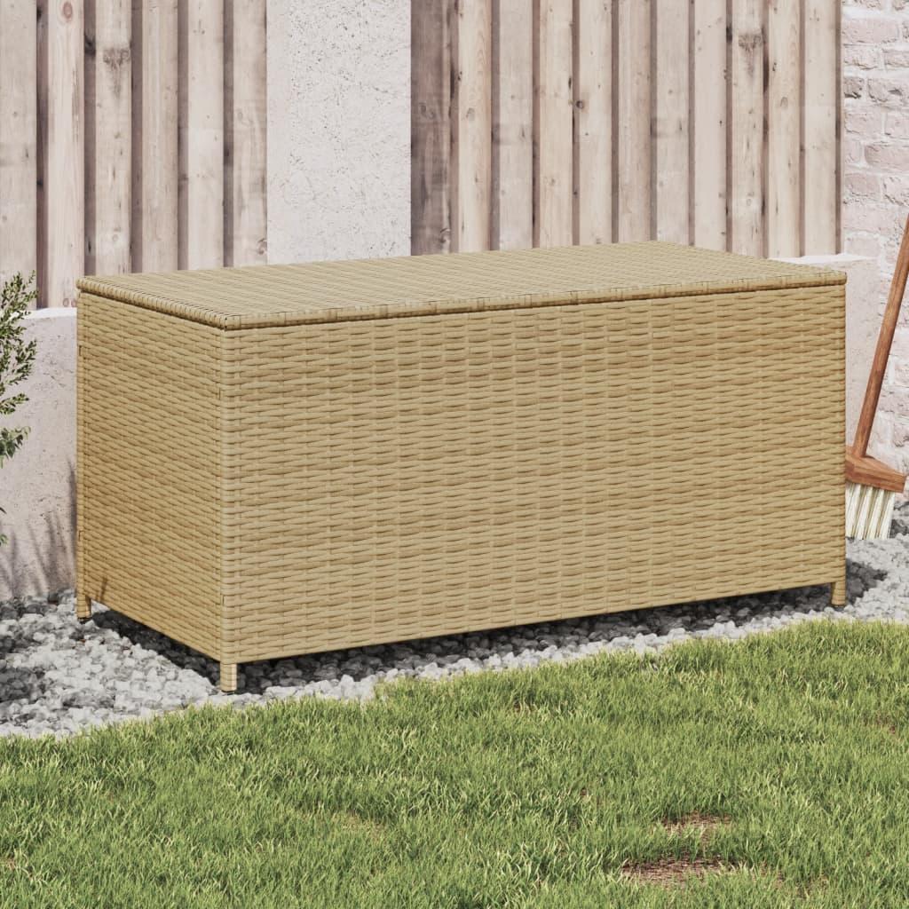 Opbevaringsboks til haven 190 l polyrattan beige