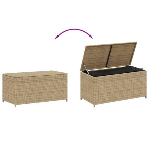 Opbevaringsboks til haven 190 l polyrattan beige