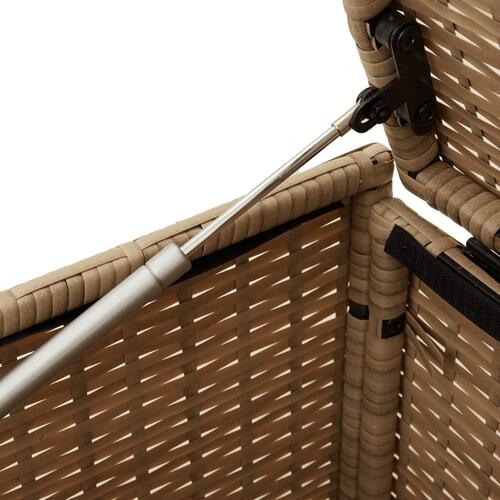 Opbevaringsboks til haven 190 l polyrattan beige