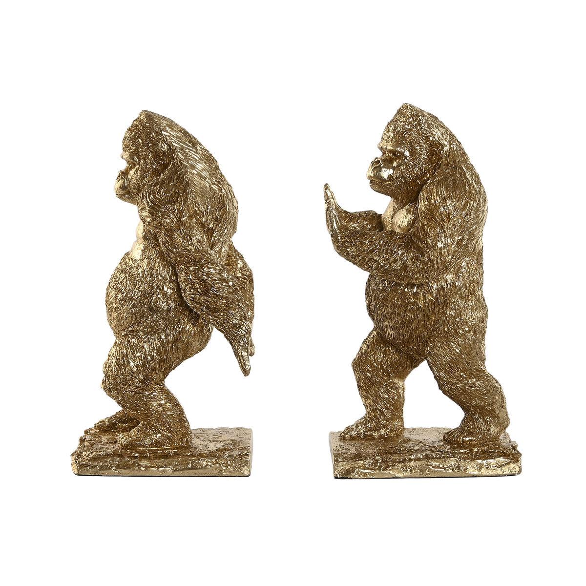 Bogstøtter i harpiks - Gorilla, gylden, 13 × 12,5 × 24 cm