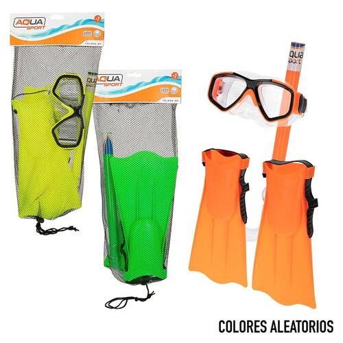 Dykkerbriller med Snorkle og Finner Colorbaby (6 enheder)