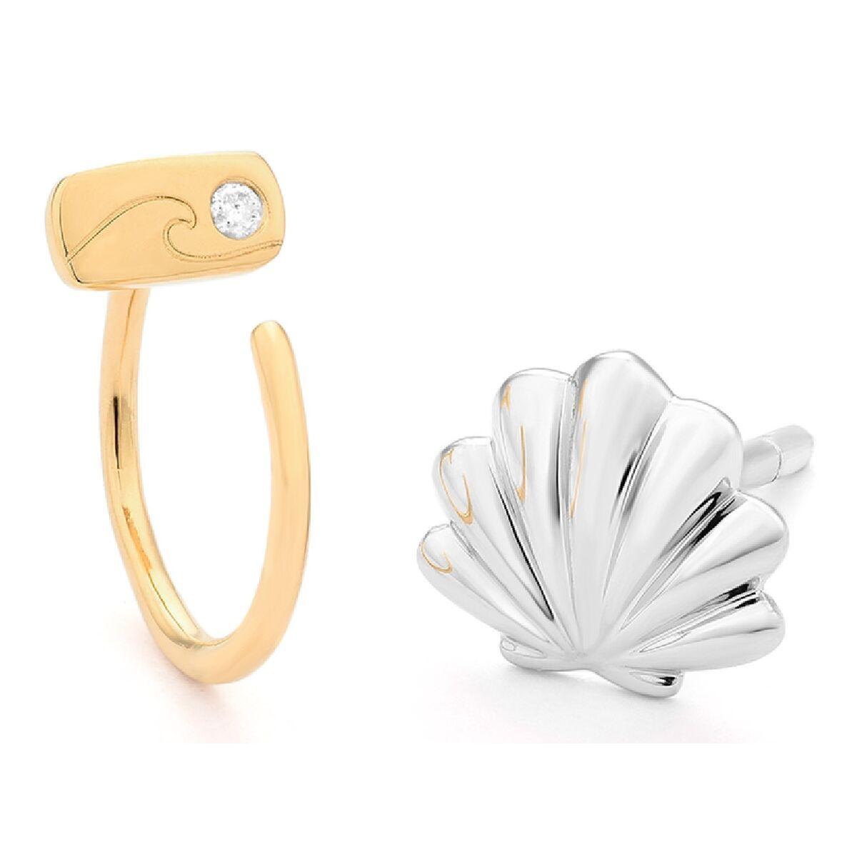 Secrecy E8215CDAWW900 øreringe i sterling sølv, 1,5 cm - gylden billede