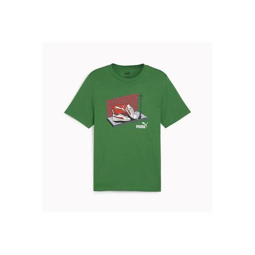 Kortærmet T-shirt til Mænd Puma SNEAKER BOX TEE 680175 86 Grøn S