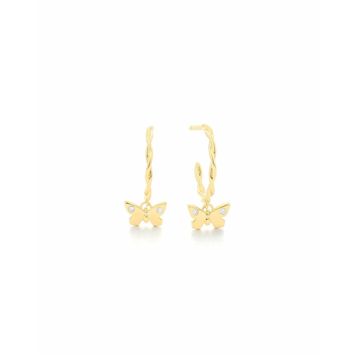 Secrecy øreringe til kvinder - Sterling sølv, gylden, 2 cm