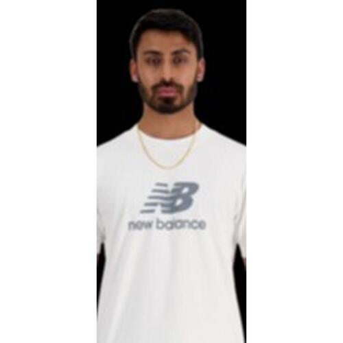 Kortærmet T-shirt til Mænd New Balance MT41502 WT Hvid XL