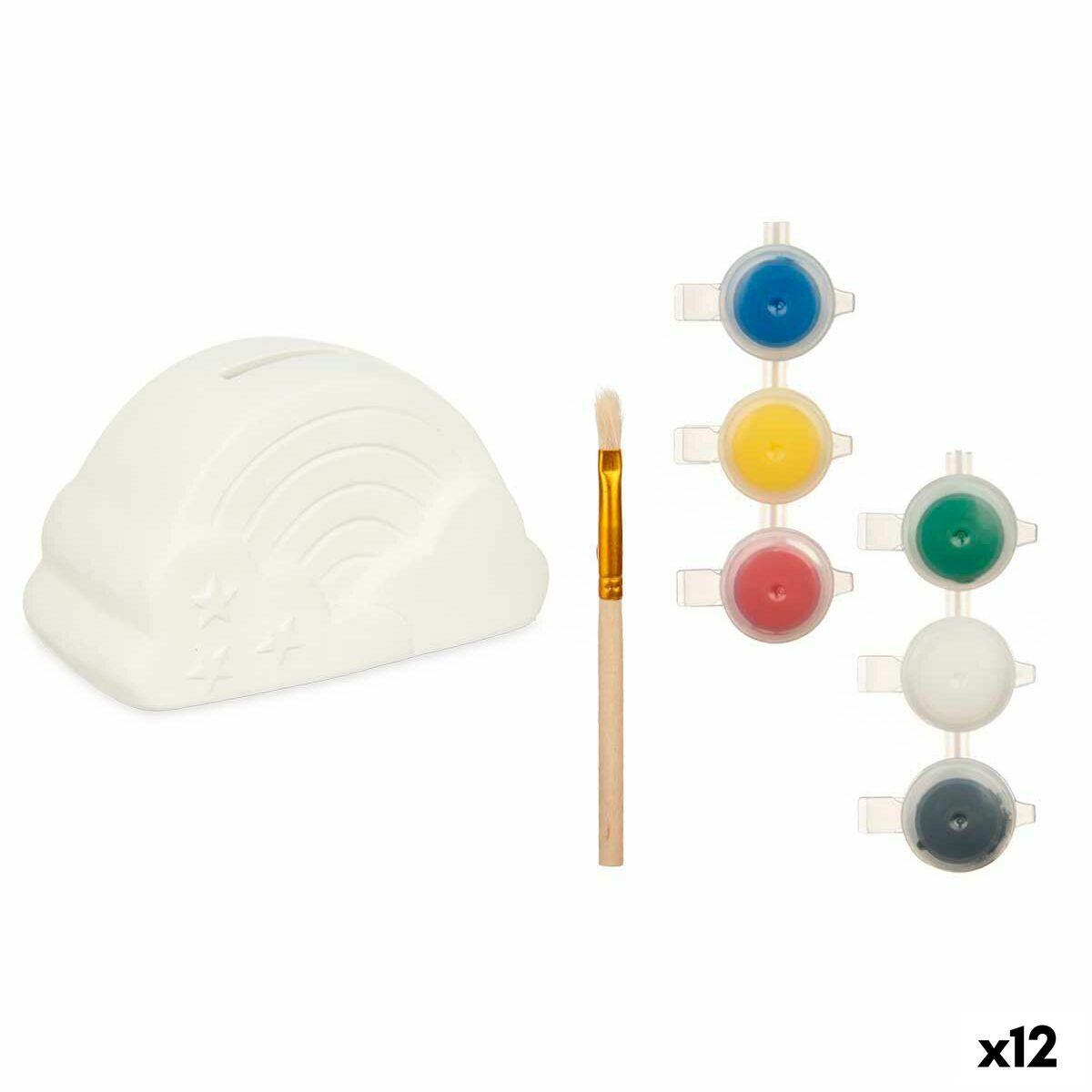 Mal-sæt pengeboks - regnbue, hvid (12 stk) 13,9 × 8,4 × 9,6 cm