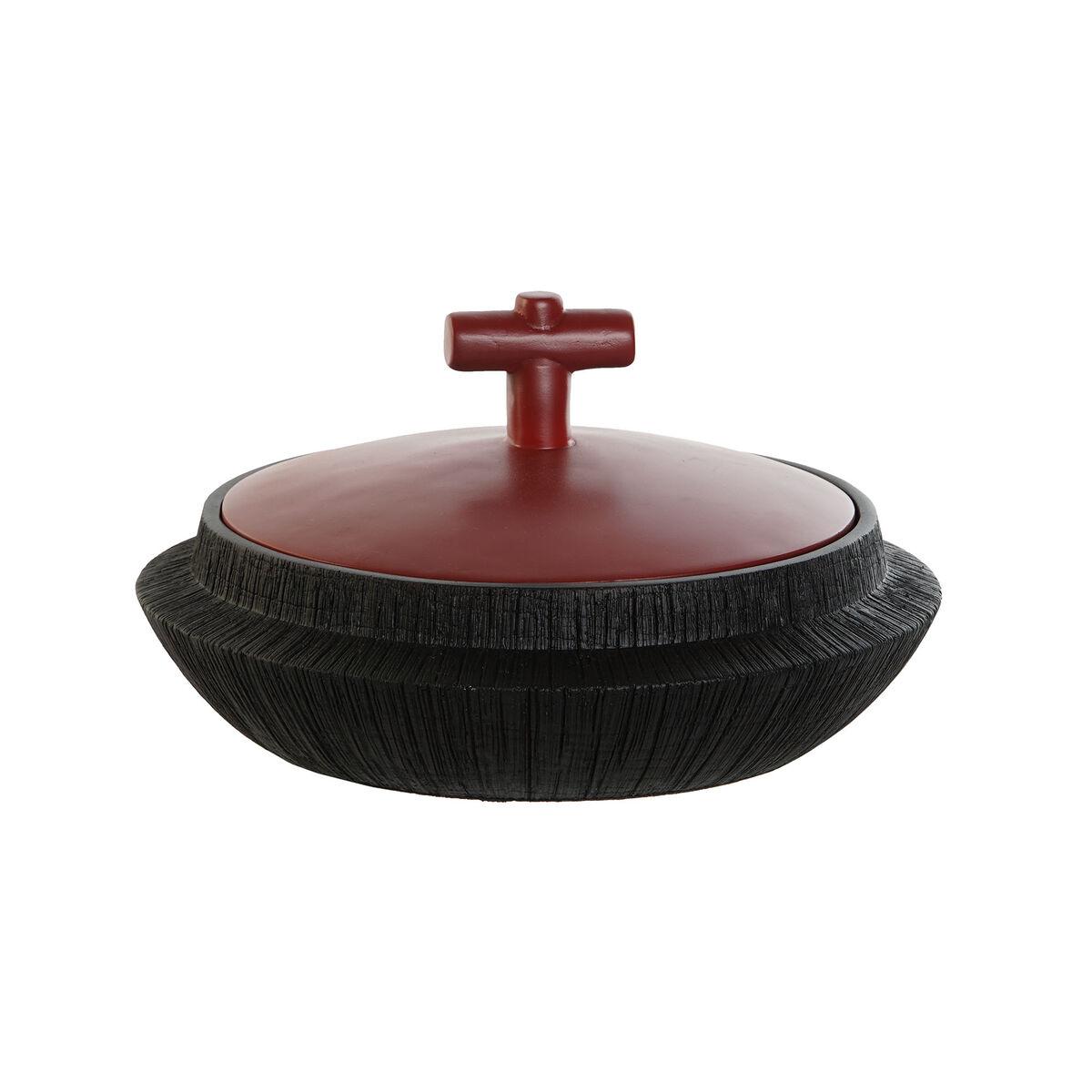 Vase i harpiks - sort/rød, orientalsk, 28 × 28 × 15 cm