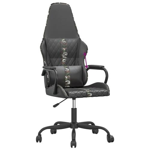 Gamingstol kunstlæder sort og camouflage