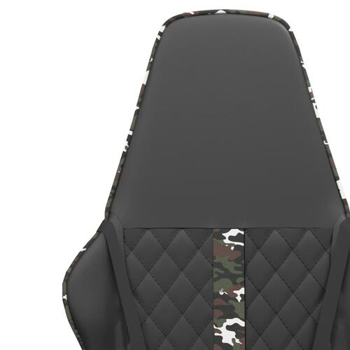 Gamingstol kunstlæder sort og camouflage