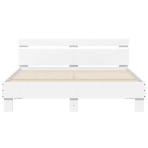 Sengeramme med sengegavl og LED-lys 140x190 cm sonoma-eg