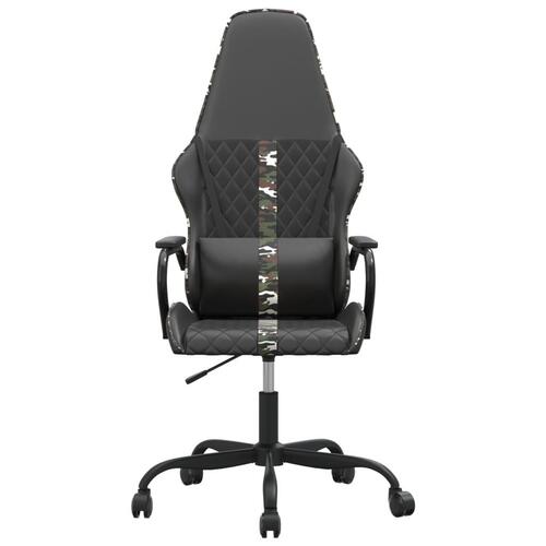 Gamingstol med massagefunktion kunstlæder camouflage og sort
