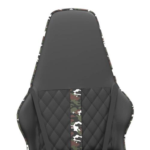 Gamingstol med massagefunktion kunstlæder camouflage og sort