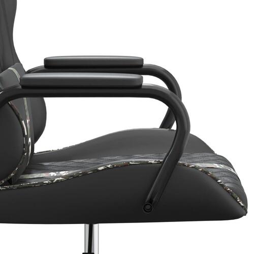Gamingstol med massagefunktion kunstlæder camouflage og sort