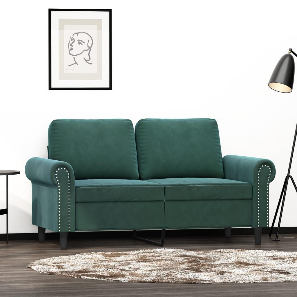 3-Personers Sofa Fløjl - 120 cm / Mørkegrøn