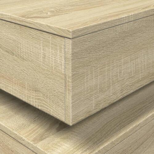 Sofabord med LED-lys 90x50x40 cm sonoma-eg