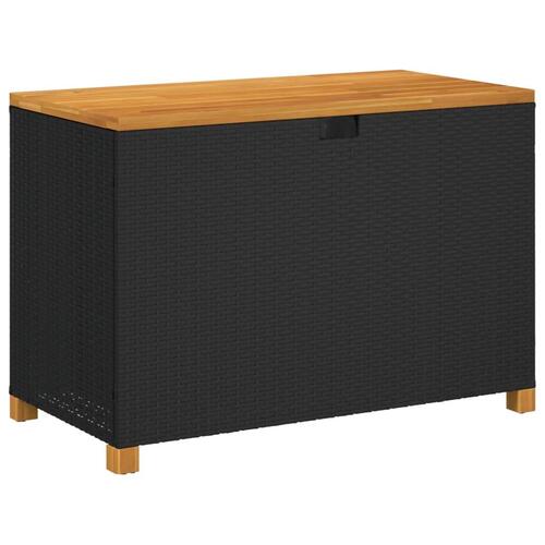 Opbevaringsboks til haven 110x55x63 cm polyrattan akacie sort