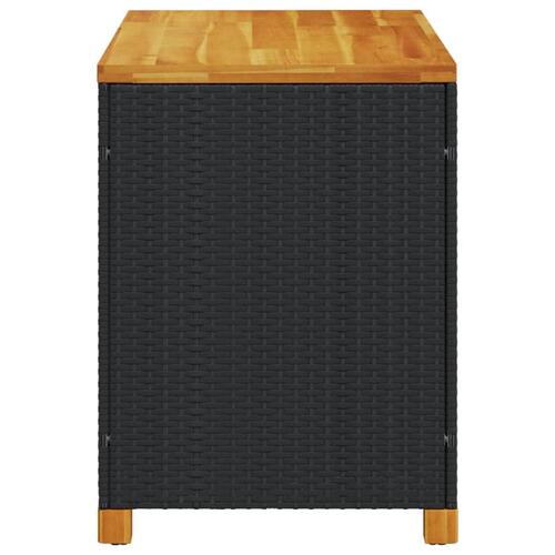 Opbevaringsboks til haven 110x55x63 cm polyrattan akacie sort