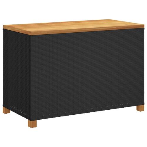 Opbevaringsboks til haven 110x55x63 cm polyrattan akacie sort