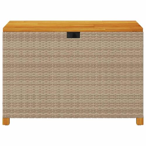 Opbevaringsboks til haven 110x55x63 cm polyrattan akacie beige