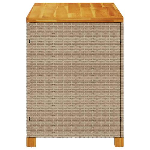 Opbevaringsboks til haven 110x55x63 cm polyrattan akacie beige