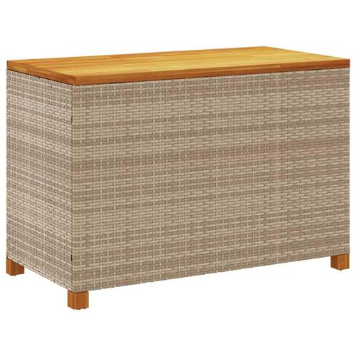 Opbevaringsboks til haven 110x55x63 cm polyrattan akacie beige