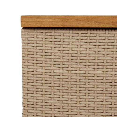 Opbevaringsboks til haven 110x55x63 cm polyrattan akacie beige