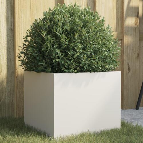 Plantekasse 32x30x29 cm koldvalset stål hvid