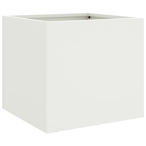 Plantekasse 32x30x29 cm koldvalset stål hvid