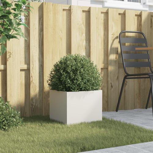Plantekasse 32x30x29 cm koldvalset stål hvid