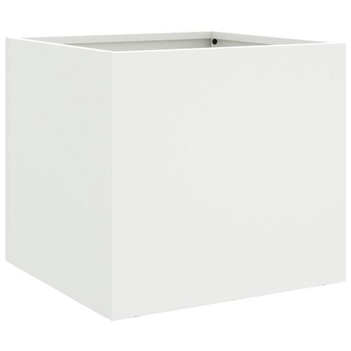 Plantekasse 32x30x29 cm koldvalset stål hvid