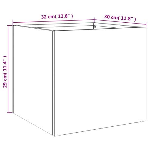 Plantekasse 32x30x29 cm koldvalset stål hvid