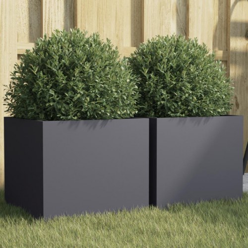 Plantekasser 2 stk. 32 x 30 x 29 cm - antracitgrå