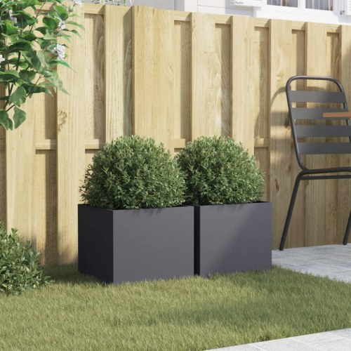 Plantekasser 2 stk. 32 x 30 x 29 cm - antracitgrå