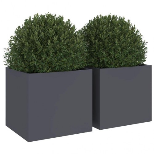 Plantekasser 2 stk. 32 x 30 x 29 cm - antracitgrå