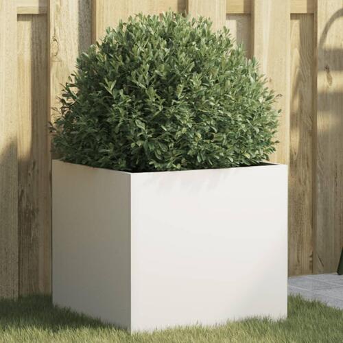 Plantekasse 42x40x39 cm koldvalset stål hvid